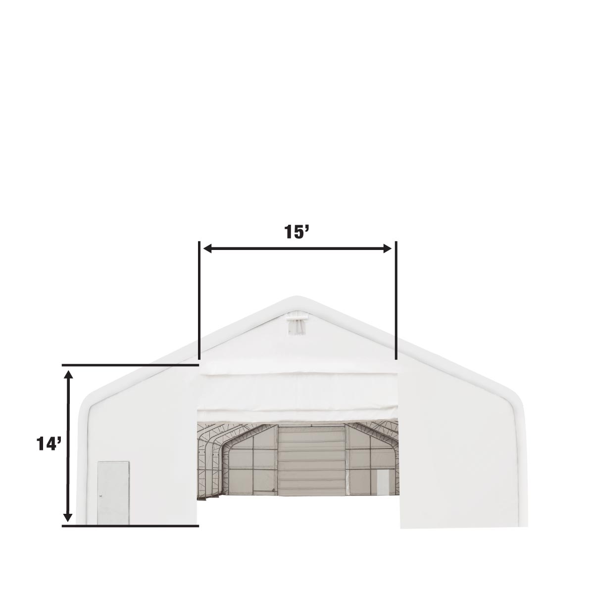 TMG Industrial Pro Series 40' x 40' Dual Truss Storage Shelter with Heavy Duty 21 oz PVC Cover & Drive Through Doors, TMG-DT4041-PRO (Previously TMG-DT4040-PRO)