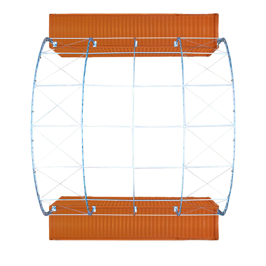 TMG Industrial 40' x 40' Dual Truss Container Shelter with Heavy Duty 21 oz PVC Cover, TMG-DT4041C (Previously DT4040C)