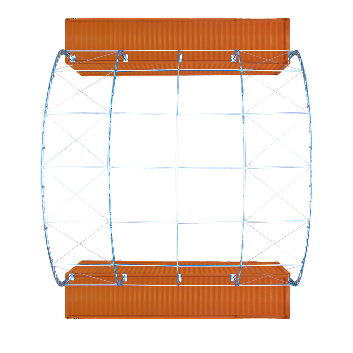 TMG Industrial 40' x 40' Dual Truss Container Shelter with Heavy Duty 21 oz PVC Cover, TMG-DT4041C (Previously DT4040C)