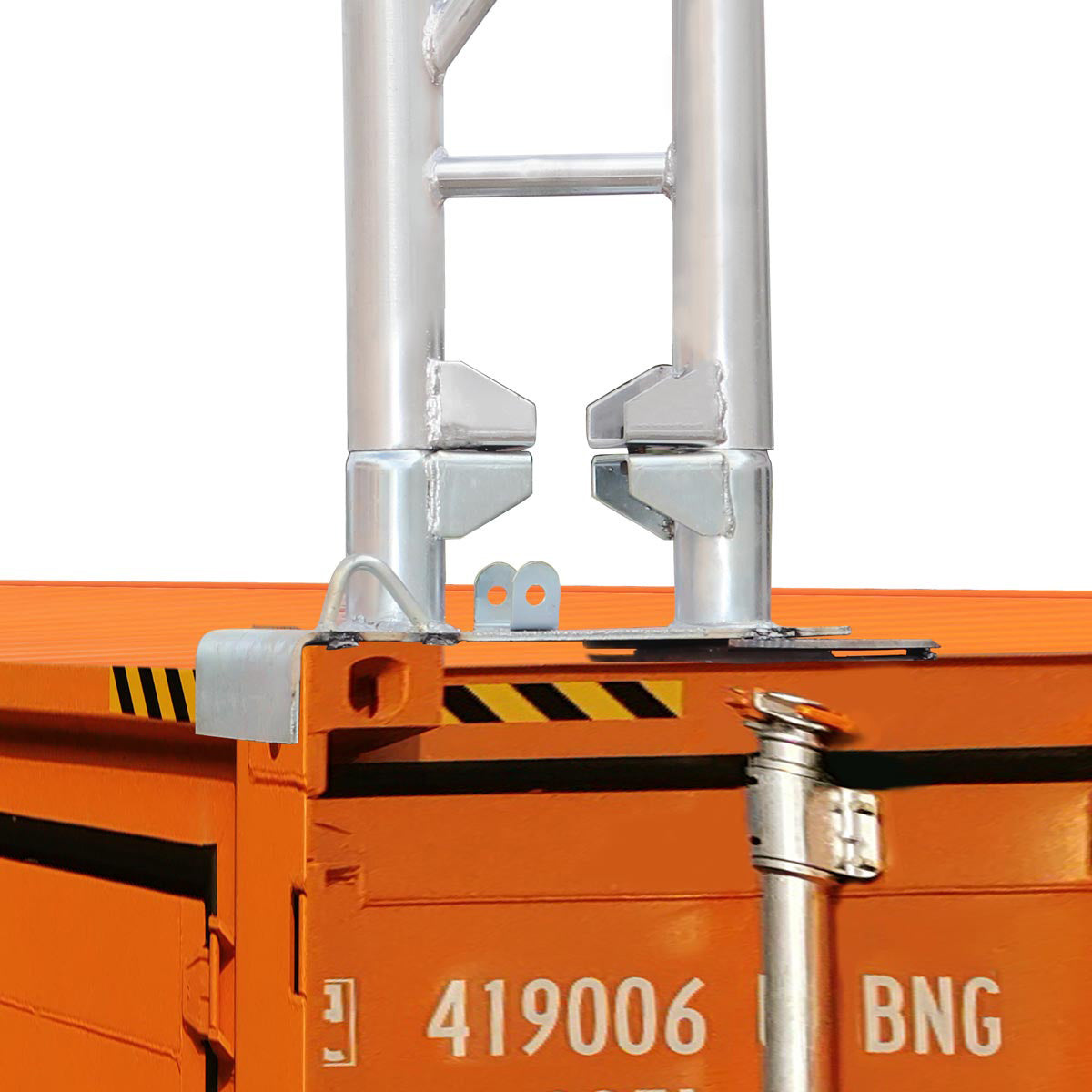 TMG Industrial 40' x 40' Dual Truss Container Shelter with Heavy Duty 21 oz PVC Cover, Enclosed End Wall & Front Drop, TMG-DT4041CF (DT4040CF)