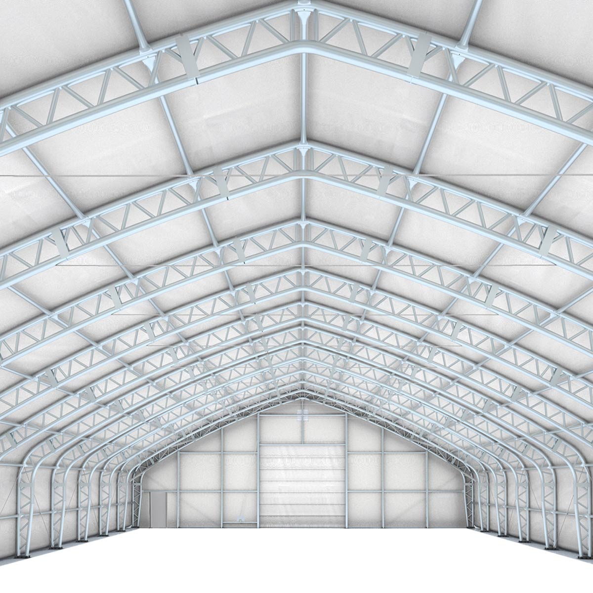 TMG-DT6000 Pro Series 60’ Wide Dual Truss Storage Shelter with Heavy Duty 32oz PVC Cover (available lengths: 80', 100', 120' and 150')