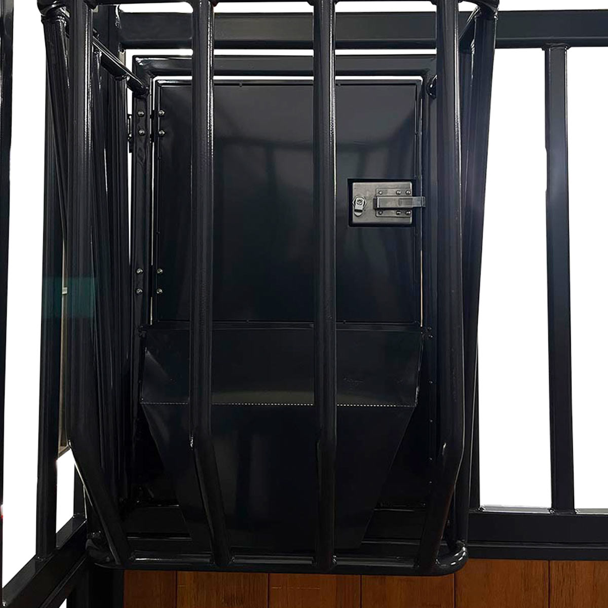 TMG Industrial 12’ Horse Stall Bamboo Panel, Vertical Bar Top, Front panel c/w Window/Feeder and Sliding Door, TMG-FHS13A and FHS13B