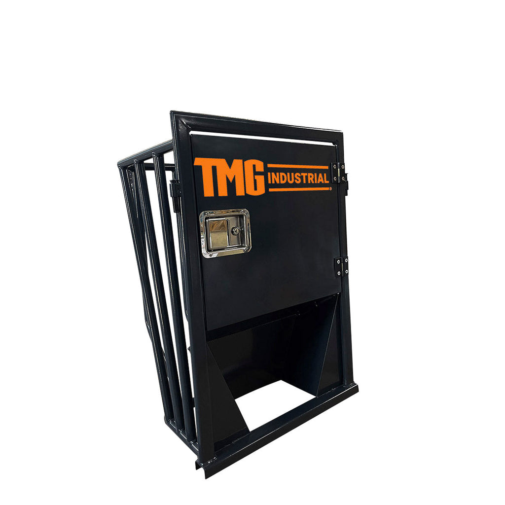 TMG Industrial 12’ Horse Stall Bamboo Panel, Vertical Bar Top, Front panel c/w Window/Feeder and Sliding Door, TMG-FHS13A and FHS13B