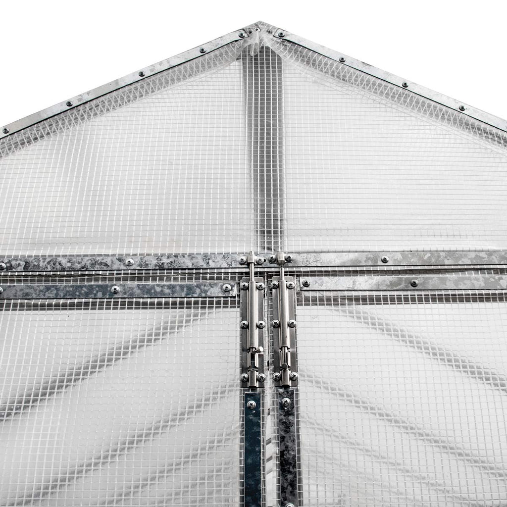 TMG Industrial 8’ x 26’ Greenhouse Grow Tent w/20 Mil Ripstop Leno Mesh PVC Cover, Galvanized Steel Frame, Roll-up Windows, TMG-GH826