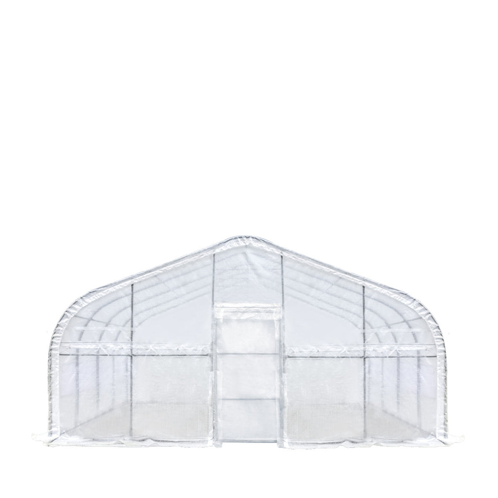 TMG Industrial 20’ x 20’ Tunnel Greenhouse Grow Tent w/12 Mil Ripstop Leno Mesh Cover, Cold Frame, Roll-up Windows, Peak Ceiling Roof, TMG-GH2020