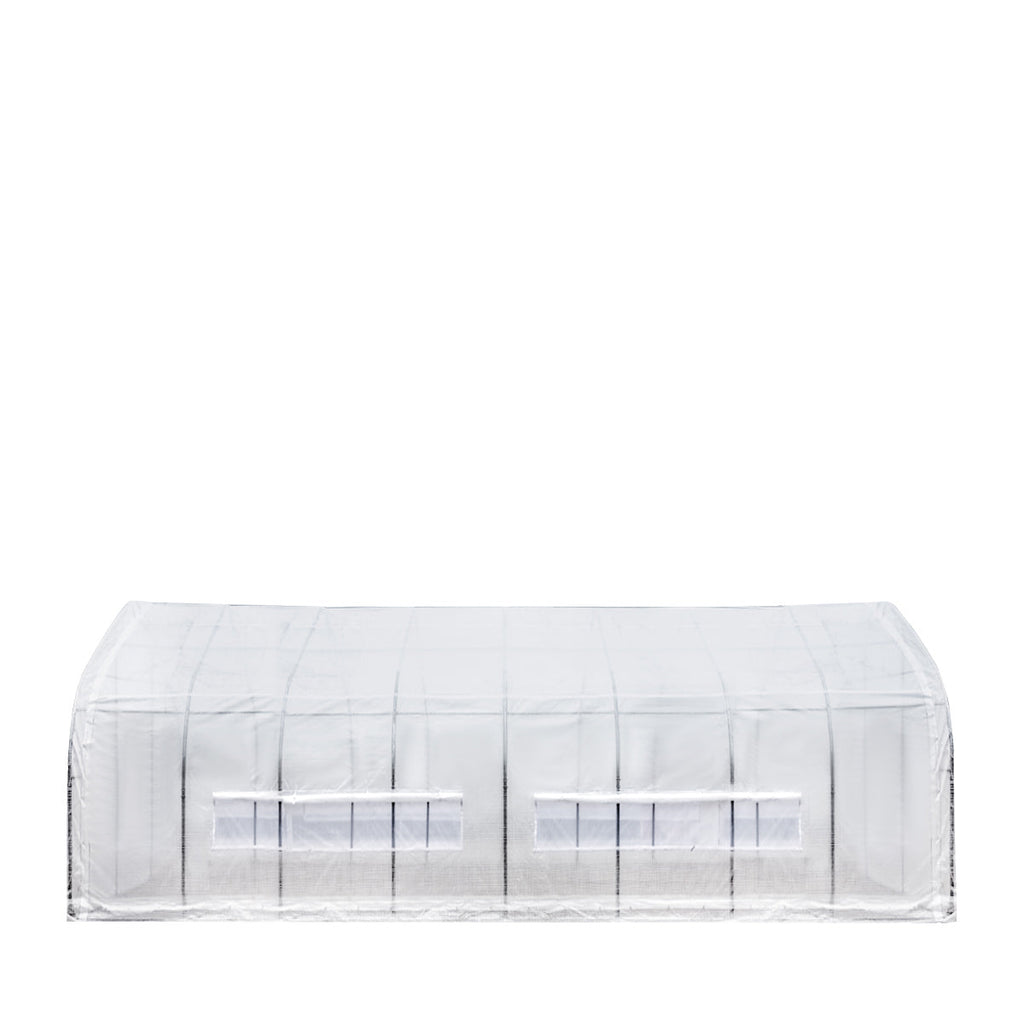 TMG Industrial 20’ x 40’ Tunnel Greenhouse Grow Tent w/12 Mil Ripstop Leno Mesh Cover, Cold Frame, Roll-up Windows, Peak Ceiling Roof, TMG-GH2040