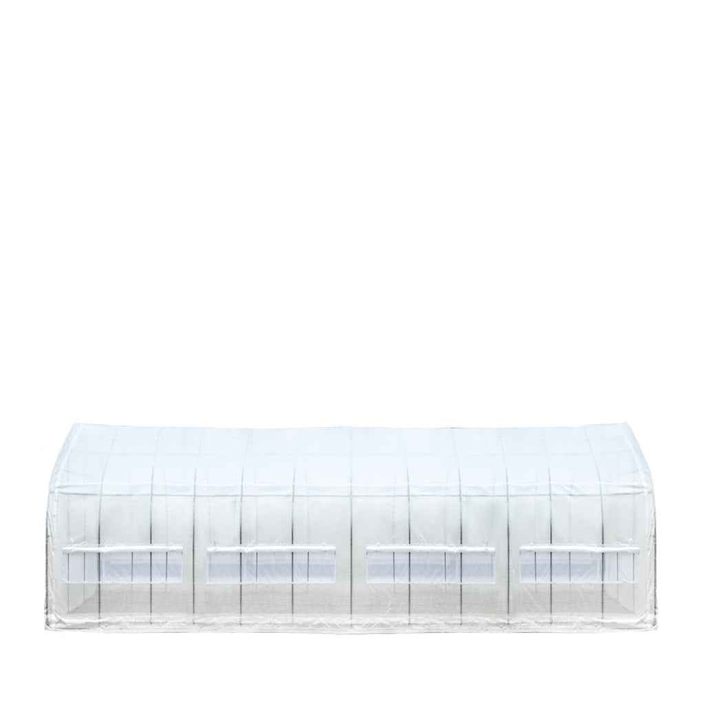 TMG Industrial 20’ x 60’ Tunnel Greenhouse Grow Tent w/12 Mil Ripstop Leno Mesh Cover, Cold Frame, Roll-up Windows, Peak Ceiling Roof, TMG-GH2060