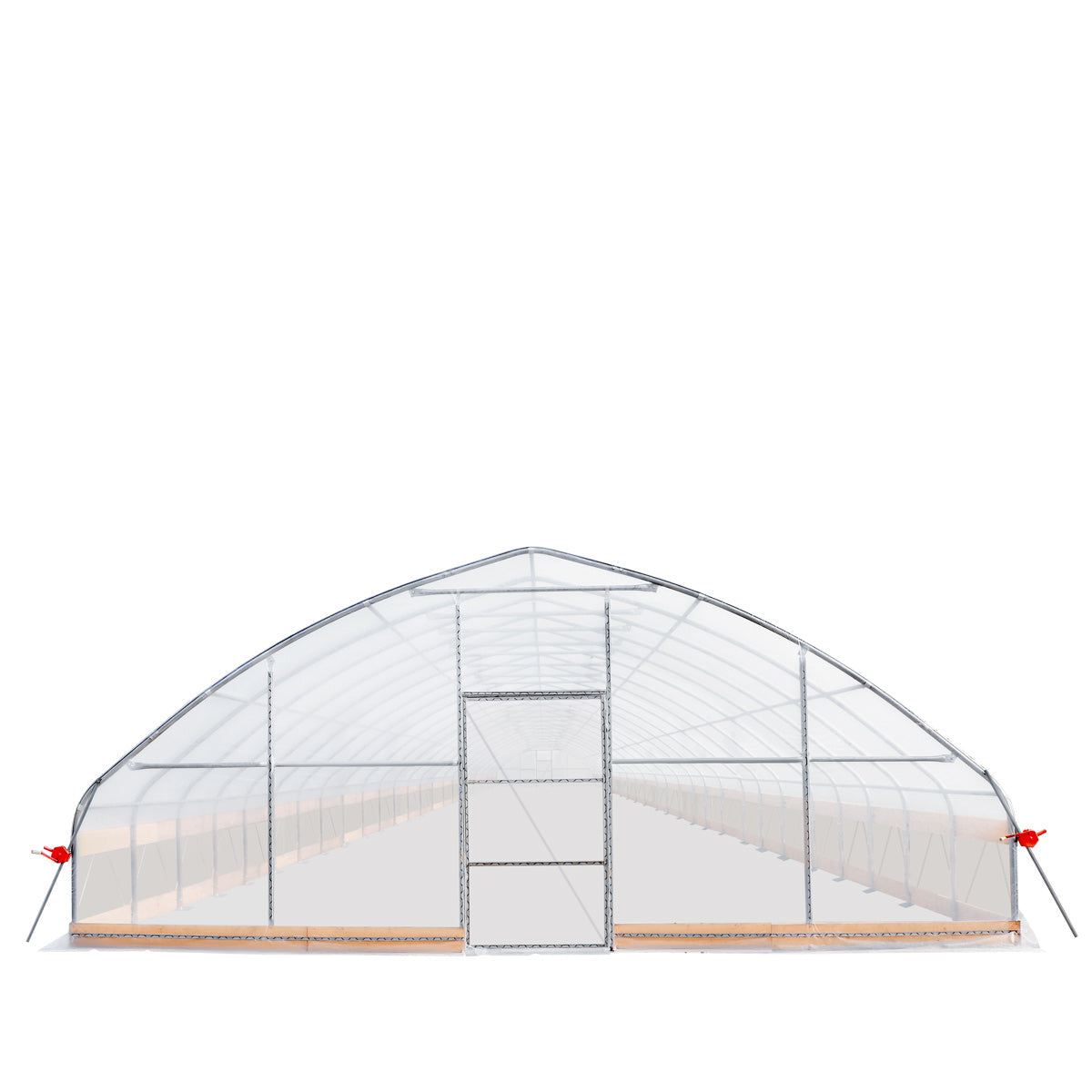 TMG Industrial 25’ x 100’ Tunnel Greenhouse Grow Tent w/6 Mil Clear EVA Plastic Film, Cold Frame, Hand Crank Roll-Up Sides, Peak Ceiling Roof, TMG-GH25100