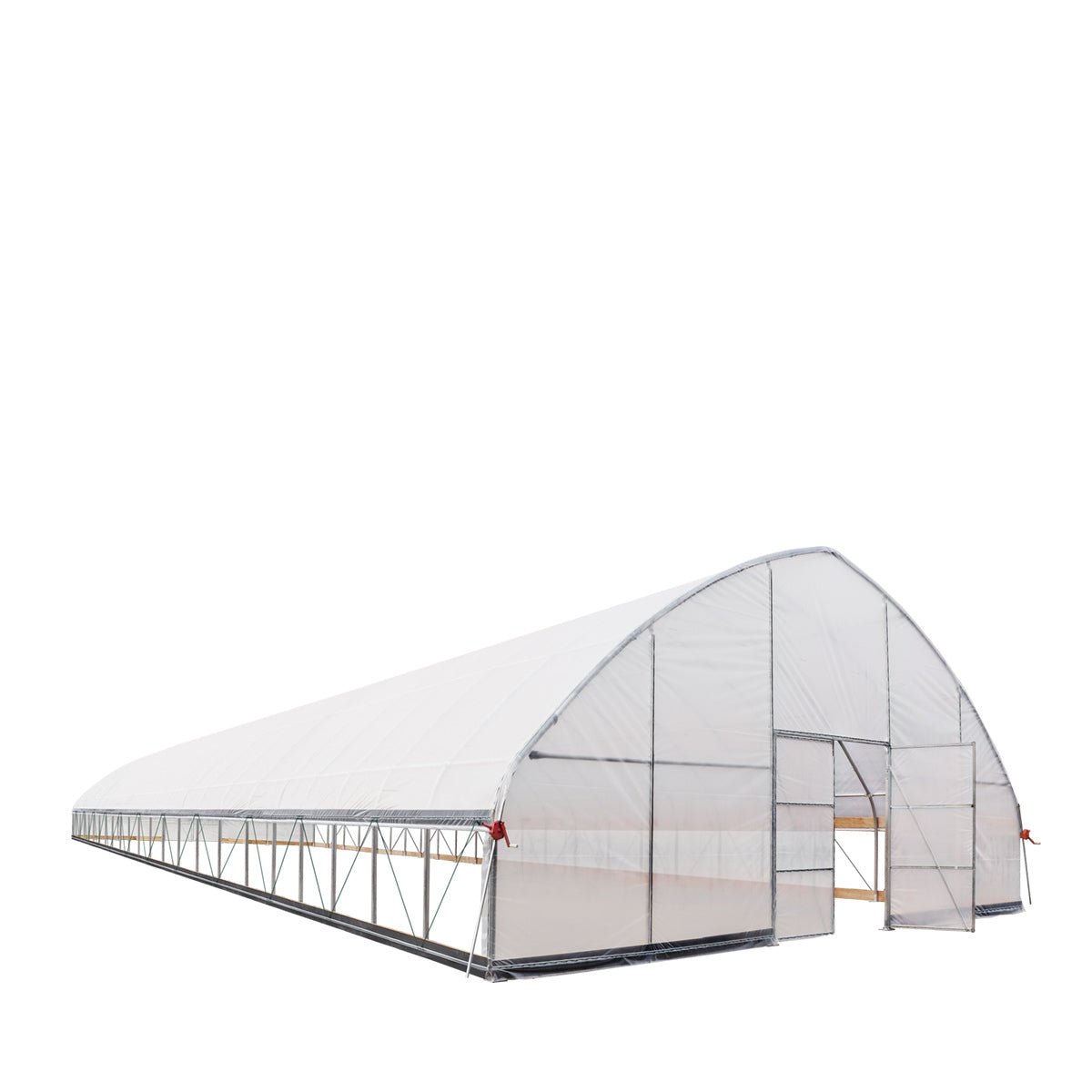 TMG Industrial 30’ x 100’ Tunnel Greenhouse Grow Tent w/6 Mil Clear EVA Plastic Film, Cold Frame, Hand Crank Roll-Up Sides, Peak Ceiling Roof, TMG-GH30100