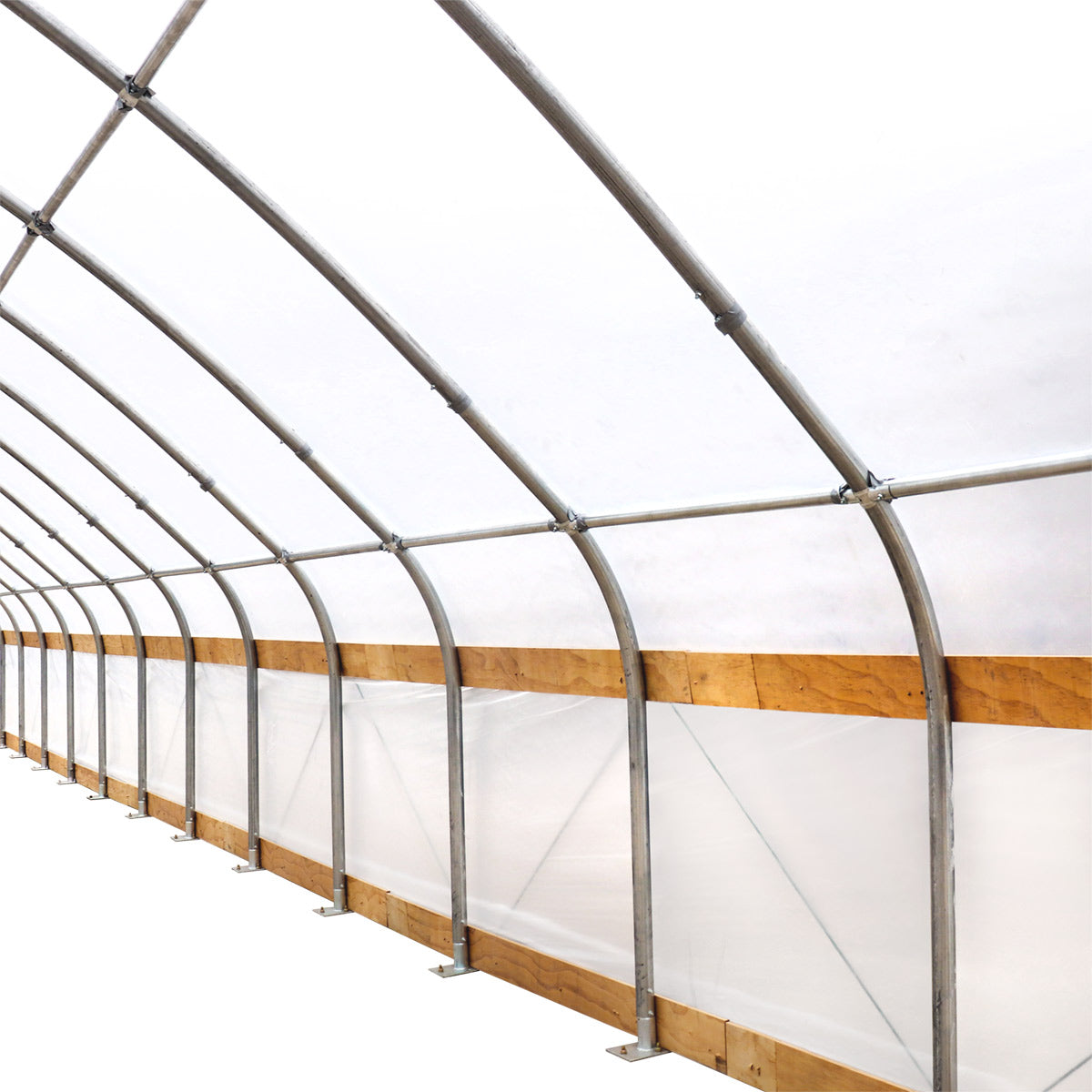 TMG Industrial 30’ x 120’ Tunnel Greenhouse Grow Tent w/6 Mil Clear EVA Plastic Film, Cold Frame, Hand Crank Roll-Up Sides, Peak Ceiling Roof, TMG-GH30120
