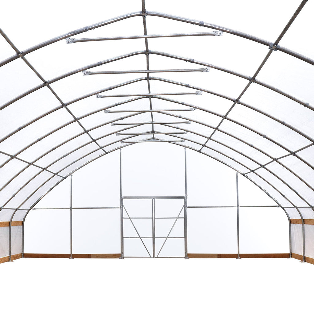 TMG Industrial 30’ x 40’ Tunnel Greenhouse Grow Tent w/6 Mil Clear EVA Plastic Film, Cold Frame, Hand Crank Roll-Up Sides, Peak Ceiling Roof, TMG-GH3040