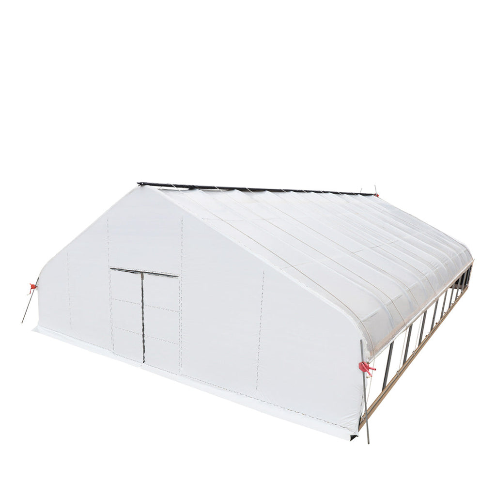 TMG Industrial Pro Series 30’ x 40’ Light Deprivation Two Layer Cover Greenhouse Grow Tent, 6-mil Blackout Tarp and Clear Film, Cold Frame, Hand Crank Roll-Up Sides, Peak Ceiling Roof, TMG-GHD3040