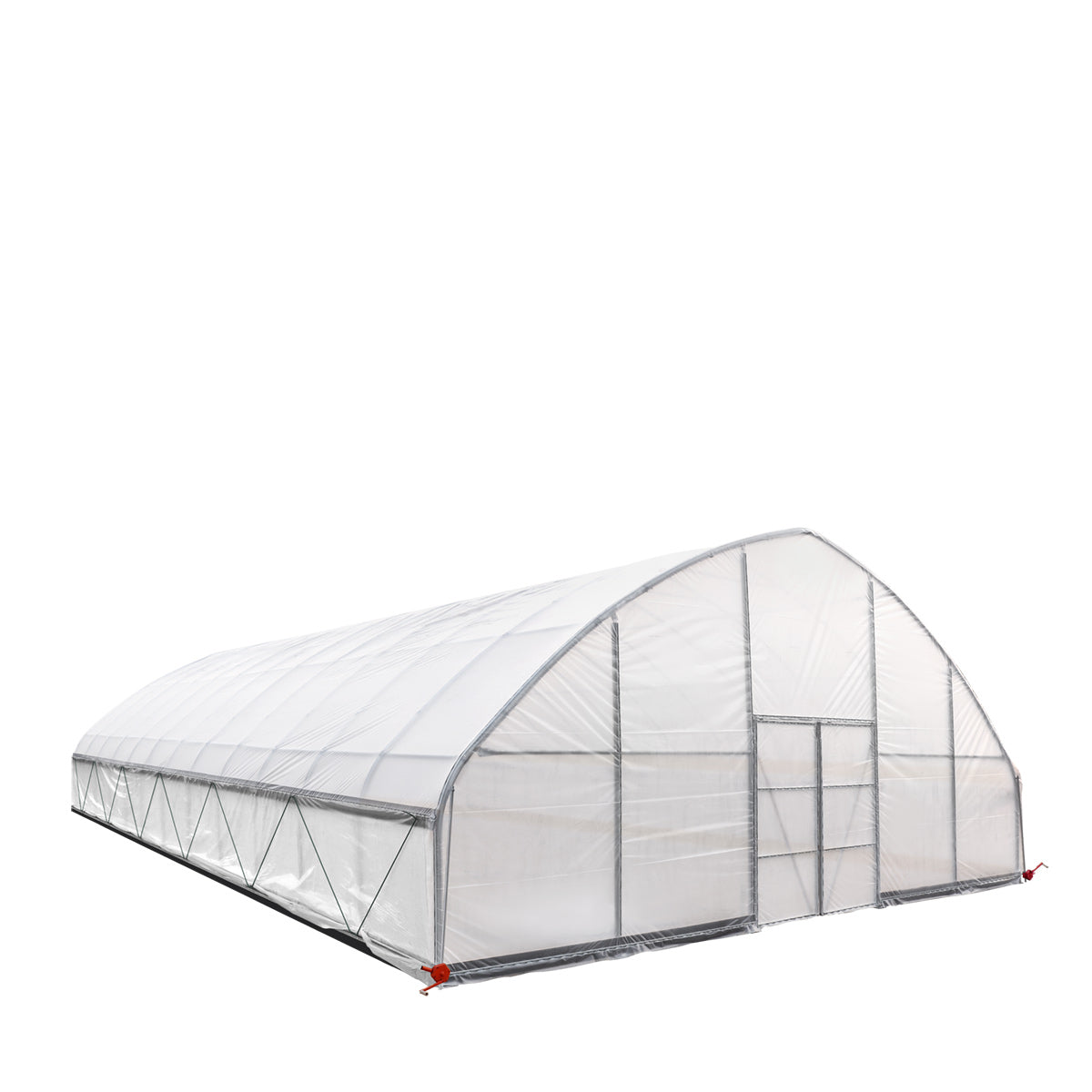 TMG Industrial 30’ x 50’ Tunnel Greenhouse Grow Tent w/6 Mil Clear EVA Plastic Film, Cold Frame, Hand Crank Roll-Up Sides, Peak Ceiling Roof, TMG-GH3050