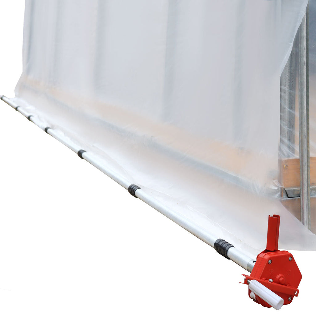 TMG Industrial 10’ x 40’ Lean-To Greenhouse Grow Tent w/6 Mil Clear EVA Plastic Film, Cold Frame, Hand Crank Roll-Up Side, 6-½’ Sidewall, TMG-GHL1040