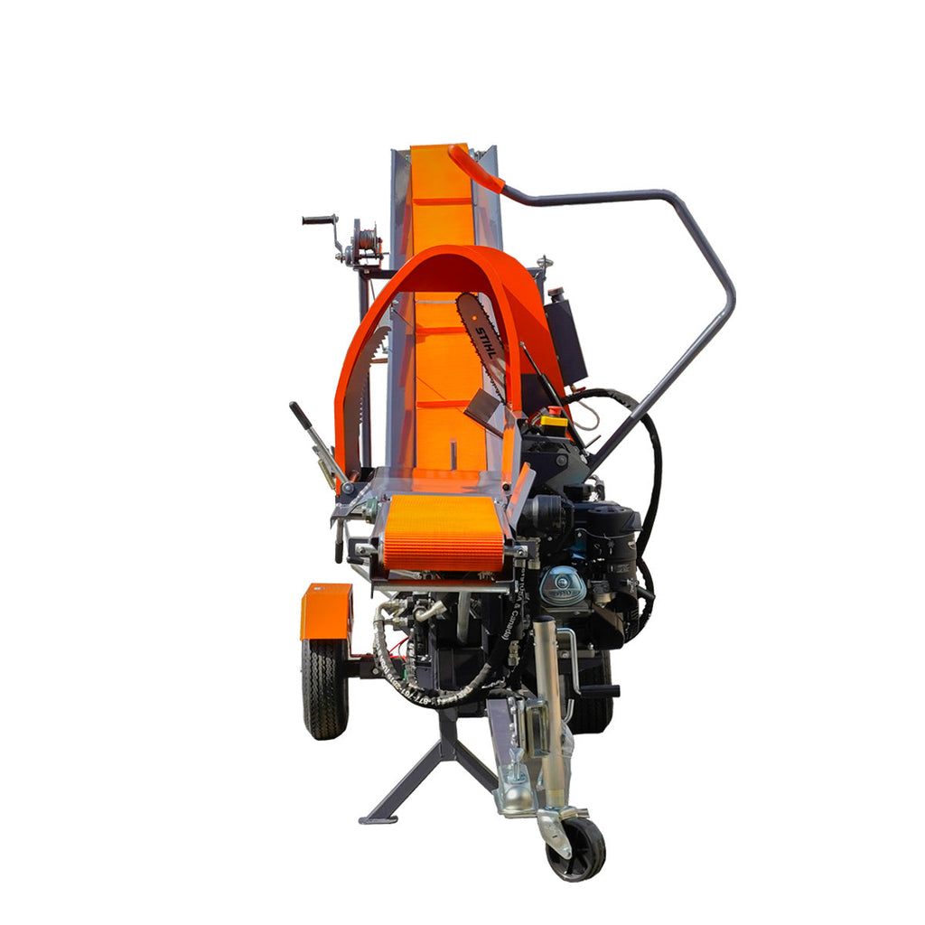 TMG Industrial Firewood Log Splitter Processor Conveyor, 24" x 15" Log Capacity, 14 HP Kohler Engine, 18” STIHL Chainsaw, TMG-GLS20