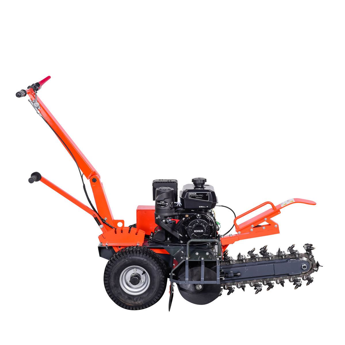 TMG Industrial 18” Kohler Powered Trenching Machine, 4” Trench Width, 18” Trench Depth, 7 HP Gasoline Engine, Auto-Feed Auger, TMG-GT418