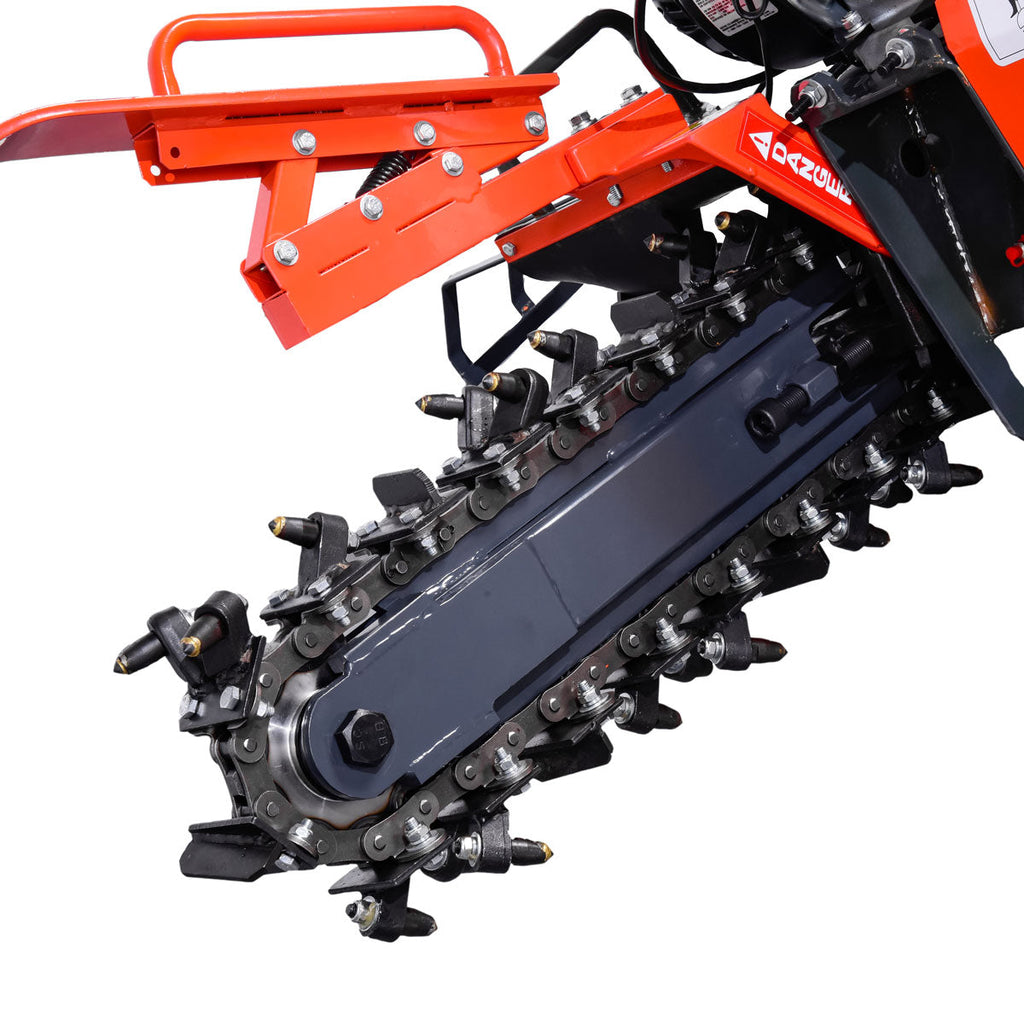 TMG Industrial 18” Kohler Powered Trenching Machine, 4” Trench Width, 18” Trench Depth, 7 HP Gasoline Engine, Auto-Feed Auger, TMG-GT418