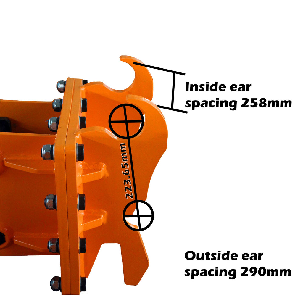 TMG Industrial 4-7 Ton Excavator/Backhoe Hydraulic Hammer Breaker, Quick Change (Q/C) Lugging, 2-3/4” Moil Point Chisel, 600 J Impact Energy, TMG-HB70Q