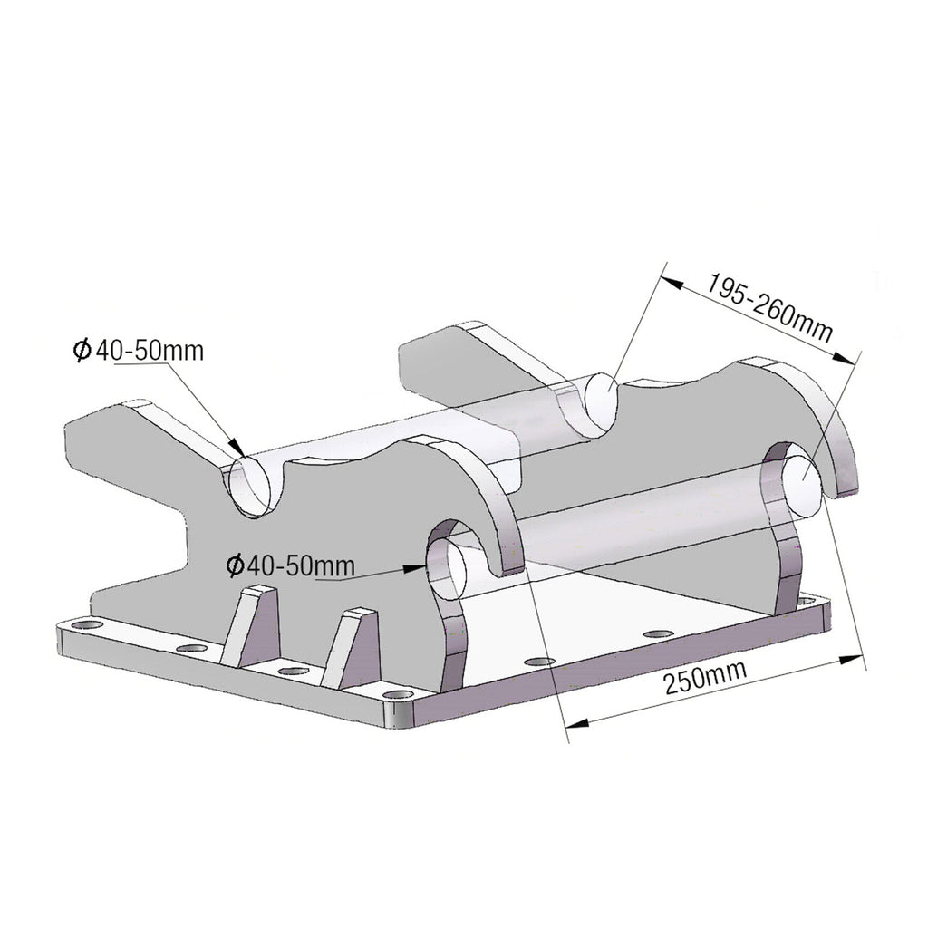 TMG Industrial Excavator Hydraulic Post Pounder, 700 Ft-lb Energy Class, 500-900 BPM,  8” Post Capacity, 4-7 Ton Excavator, TMG-EPD700