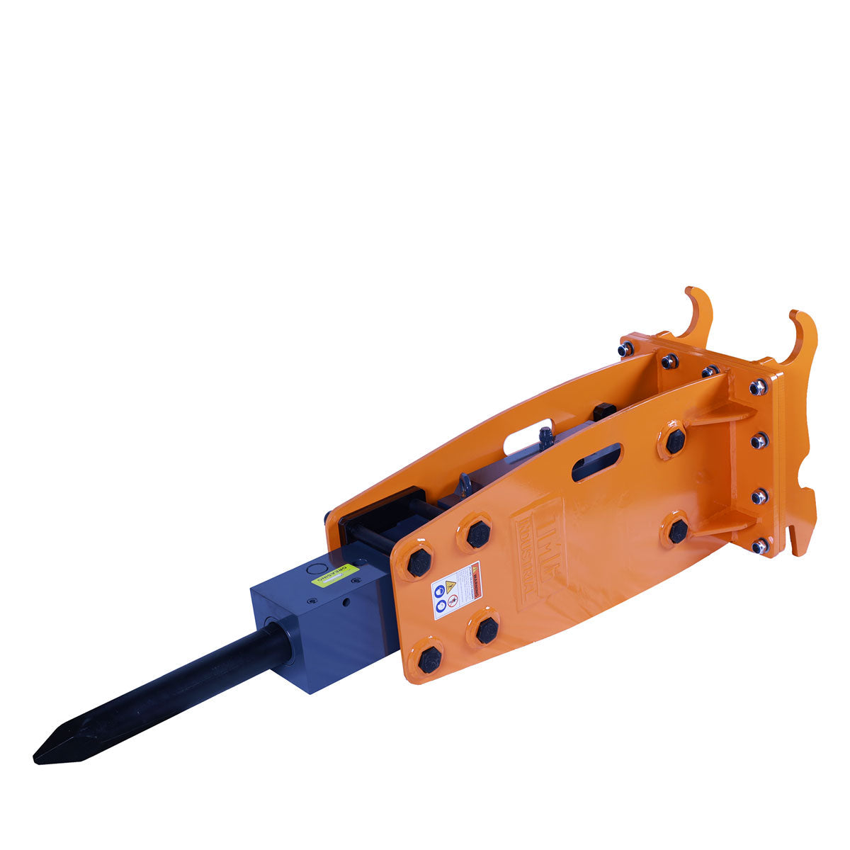 TMG Industrial 4-7 Ton Excavator/Backhoe Hydraulic Hammer Breaker, Quick Change (Q/C) Lugging, 2-3/4” Moil Point Chisel, 600 J Impact Energy, TMG-HB70Q