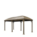 TMG Industrial 10’ x 20’ Hardtop Curved Steel Roof Patio Gazebo, Mosquito Nets & Curtains Included, TMG-LGZ20