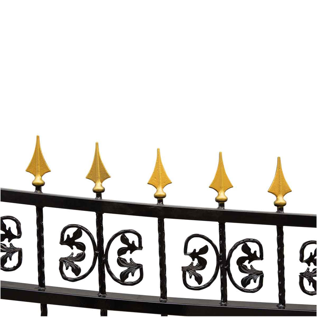 TMG Industrial 16-ft Bi-Parting Deluxe Wrought Iron Ornamental Gate, 100% Solid Forged Steel, Powder Coated, TMG-MG16