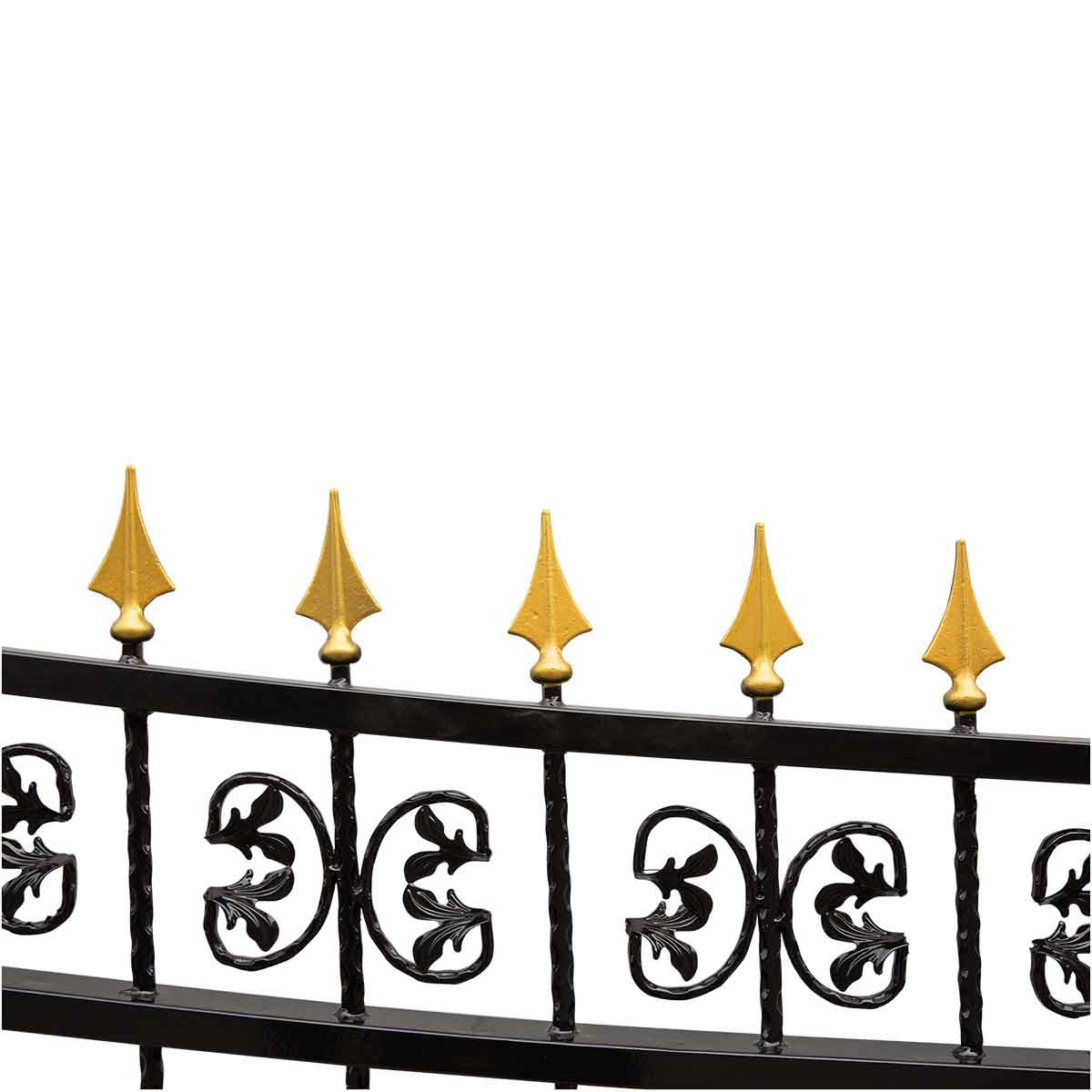 TMG Industrial 16-ft Bi-Parting Deluxe Wrought Iron Ornamental Gate, 100% Solid Forged Steel, Powder Coated, TMG-MG16