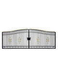TMG Industrial 88-ft Bi-Parting Ornamental Wrought Iron Gate & Fence Panels Combo Pack, All Steel, Powder Coated, TMG-MG88P