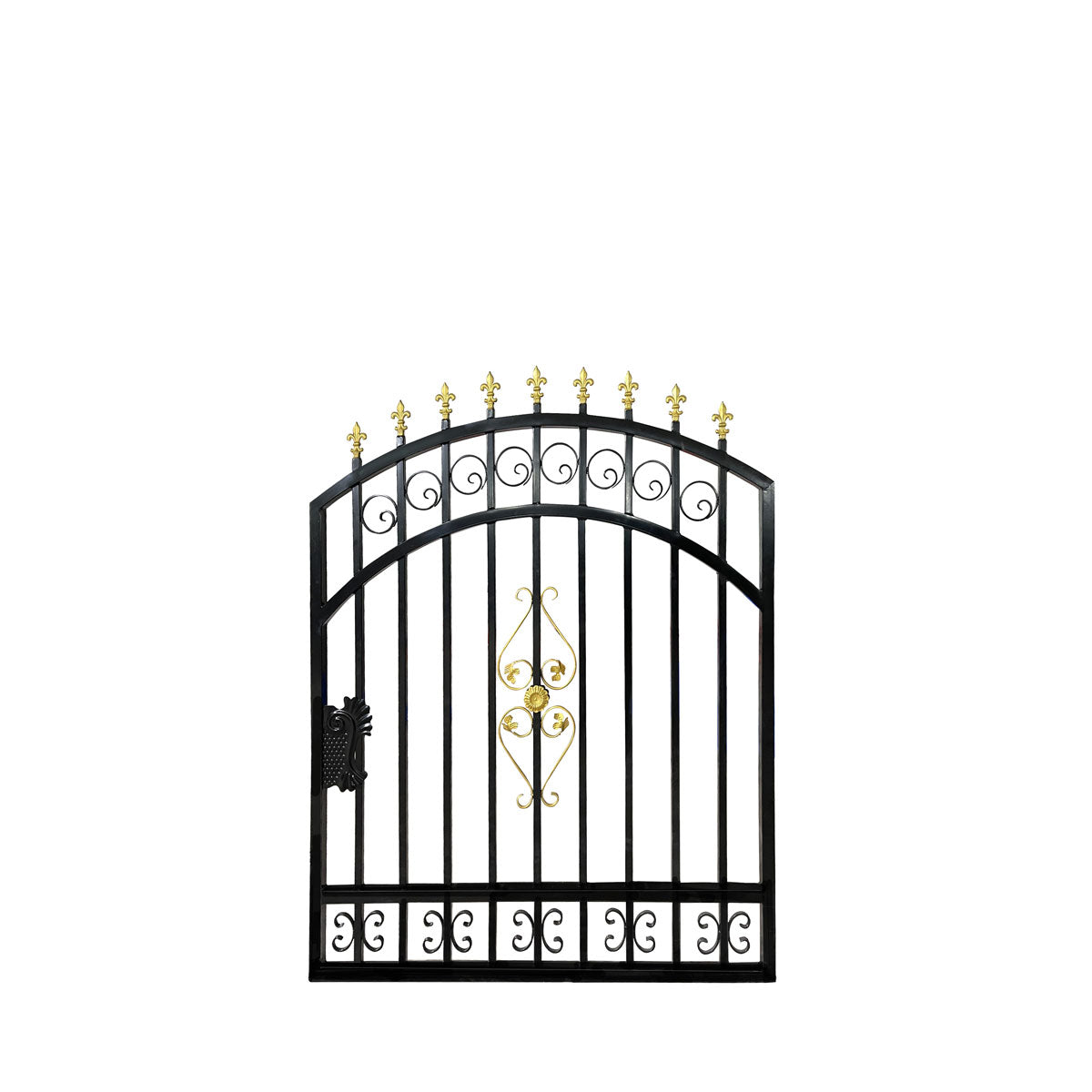 TMG Industrial 88-ft Bi-Parting Ornamental Wrought Iron Gate & Fence Panels Combo Pack, All Steel, Powder Coated, TMG-MG88P