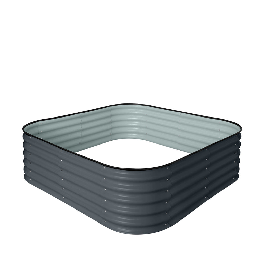 TMG Industrial Metal Raised Garden Bed Kit, 9-In-1 Modular Design, 18” Tall, Galvanized & Powder Coated, Rubber Edging, TMG-MGB96