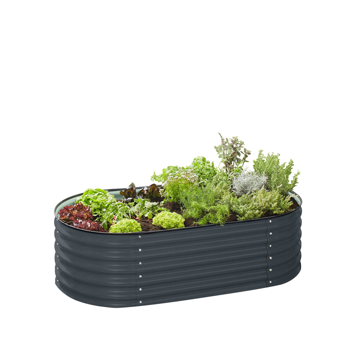TMG Industrial Metal Raised Garden Bed Kit, 9-In-1 Modular Design, 18” Tall, Galvanized & Powder Coated, Rubber Edging, TMG-MGB96