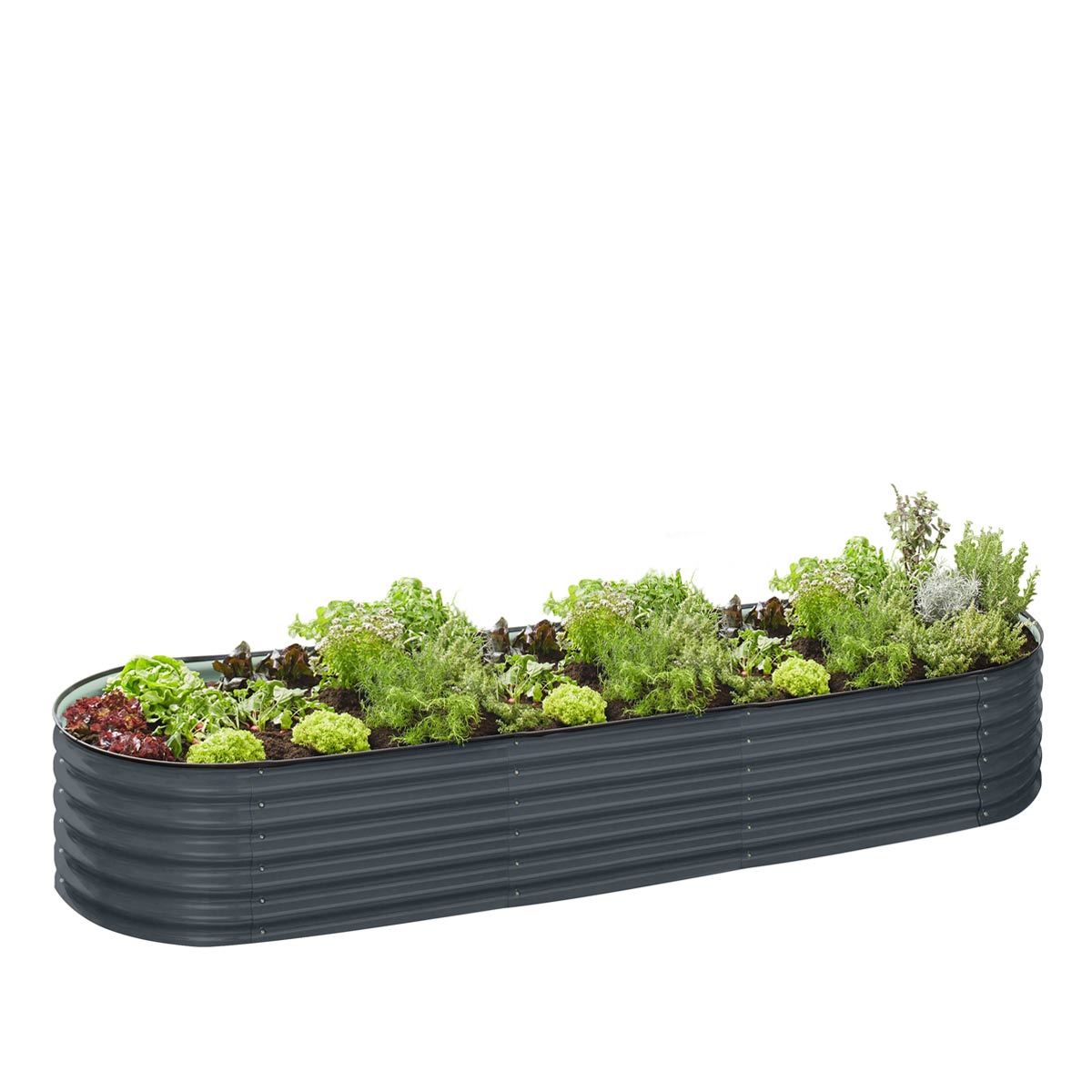 TMG Industrial Metal Raised Garden Bed Kit, 9-In-1 Modular Design, 18” Tall, Galvanized & Powder Coated, Rubber Edging, TMG-MGB96