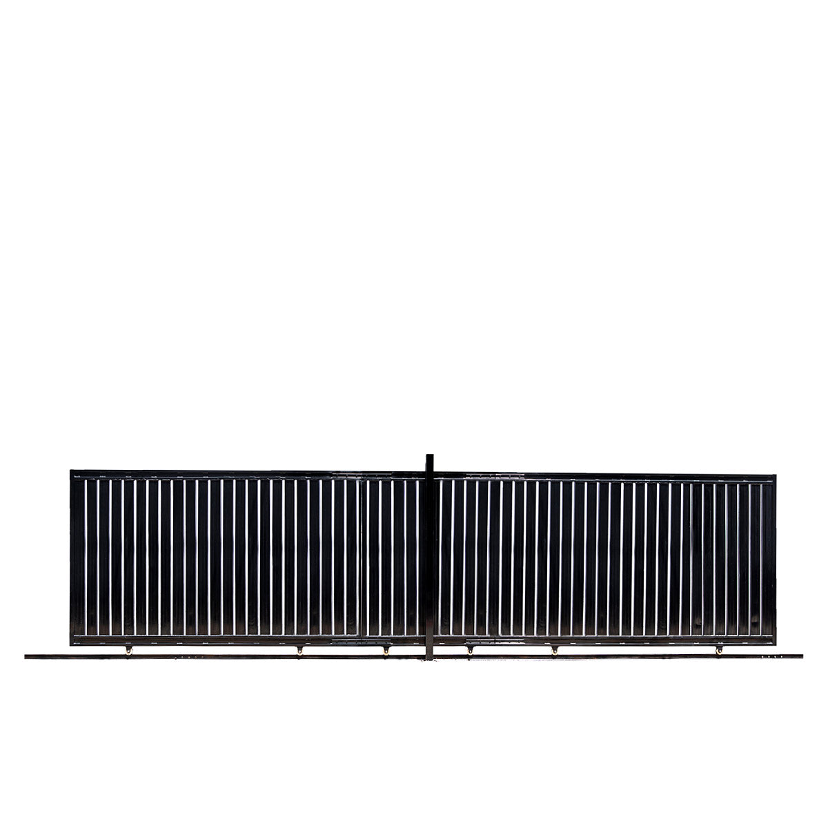 TMG Industrial 25-ft Driveway Privacy Sliding Wrought Iron Gate, Fully Welded Structure & Panels, In-Ground Rail Track, TMG-MGS25