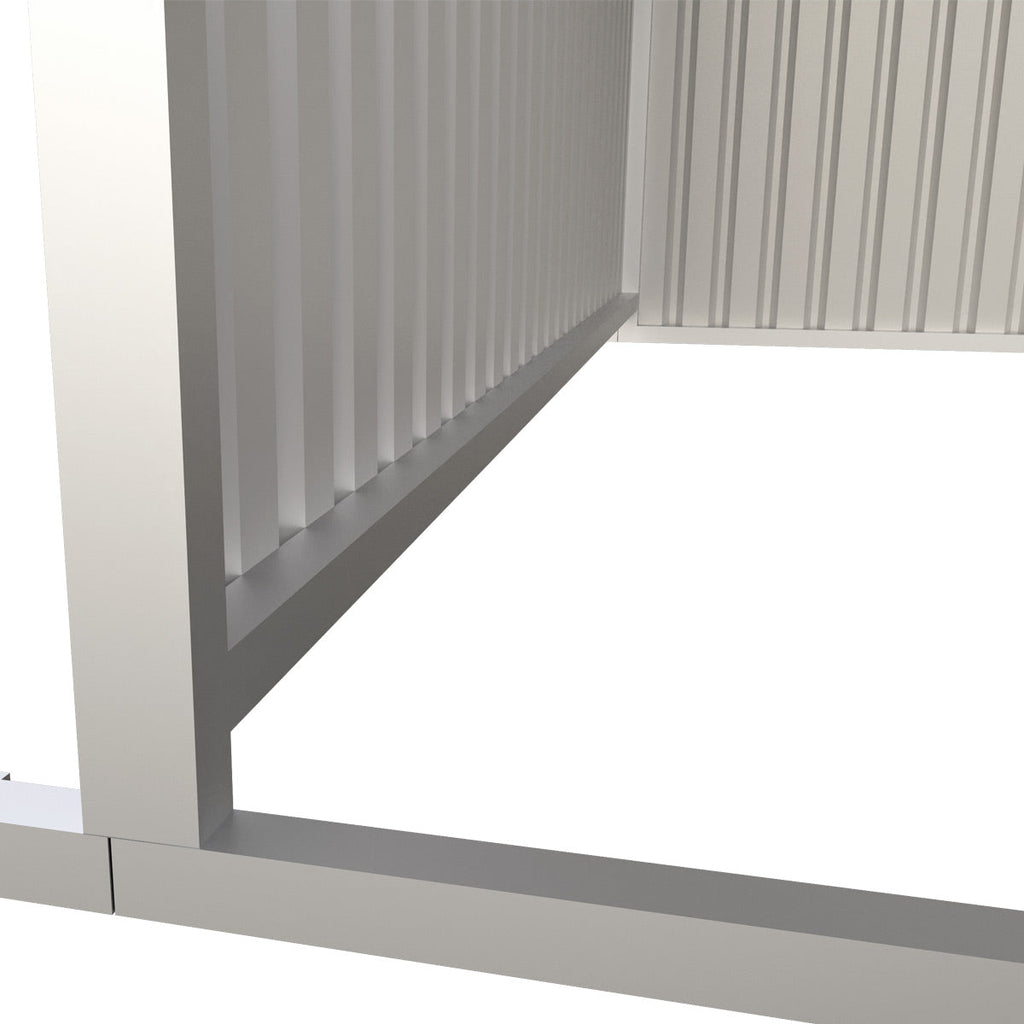 TMG Industrial 12’ x 20’ Galvanized Metal Livestock Shed, 240 Sq-Ft, 27 GA Corrugated Panels, Sliding Skid Mount, TMG-MS1220L