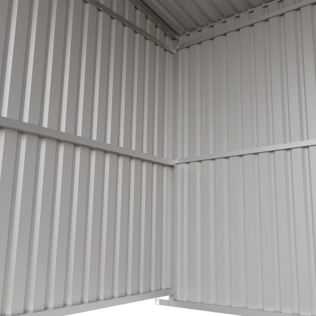 TMG Industrial 12’ x 20’ Galvanized Metal Livestock Shed, 240 Sq-Ft, 27 GA Corrugated Panels, Sliding Skid Mount, TMG-MS1220L