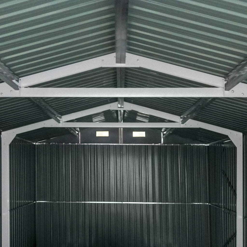 TMG Industrial 13’ x 20’ Metal Garage Shed with Double Front Doors, 7’9” Peak Height, Side Entry Door, 240 Sq-Ft Floor Space, TMG-MS1320A