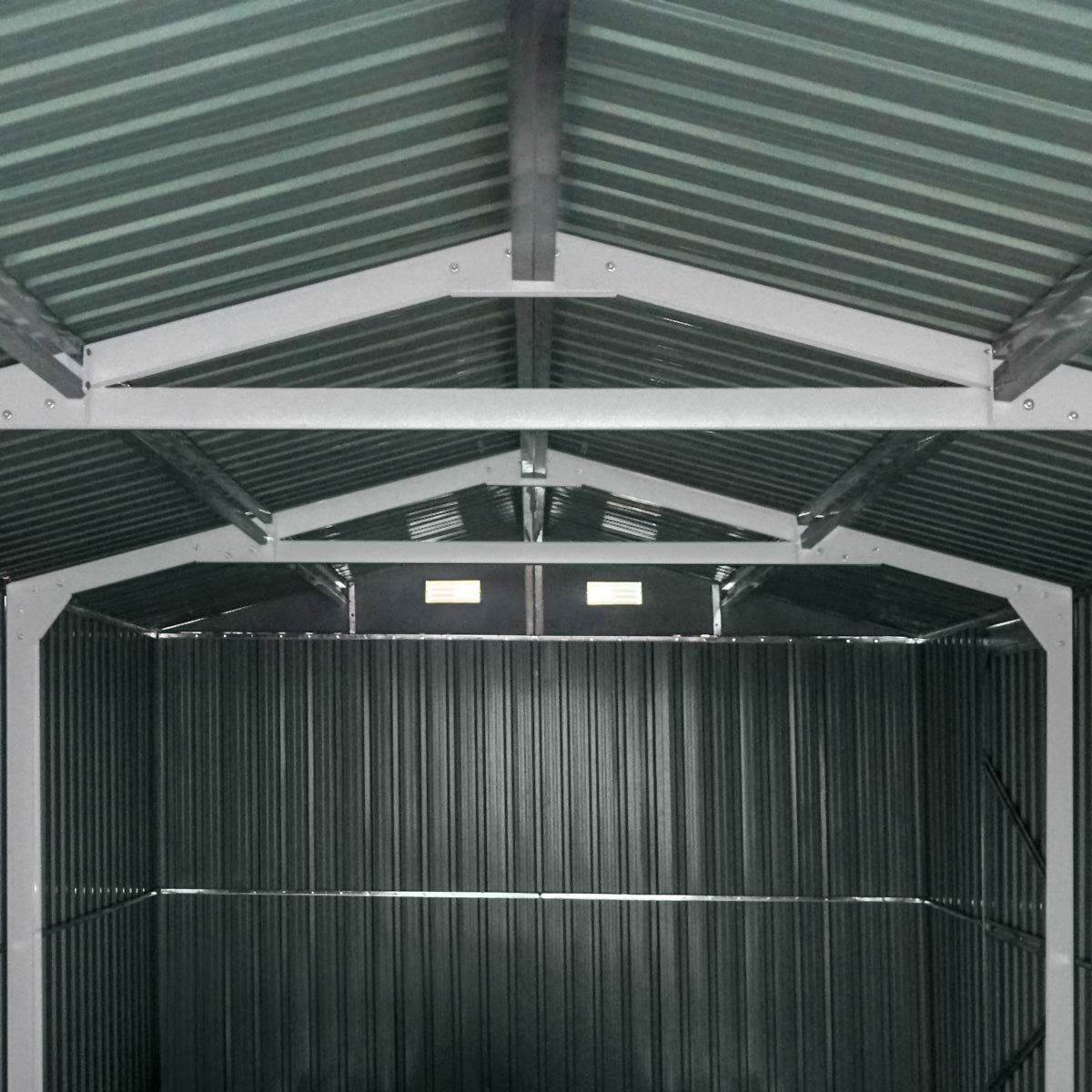 TMG Industrial 13’ x 20’ Metal Garage Shed with Double Front Doors, 7’9” Peak Height, Side Entry Door, 240 Sq-Ft Floor Space, TMG-MS1320A