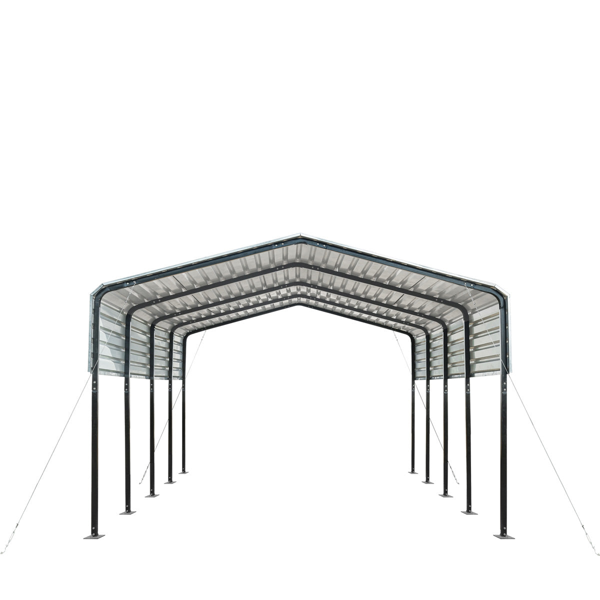 TMG Industrial 12’ x 20’ Metal Shed Carport with 8’ Open Sidewalls, TMG-MSC1220