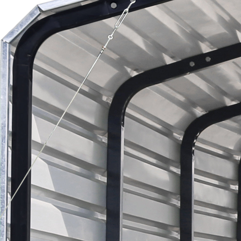 TMG Industrial 12’ x 20’ Metal Shed Carport with 8’ Open Sidewalls, TMG-MSC1220