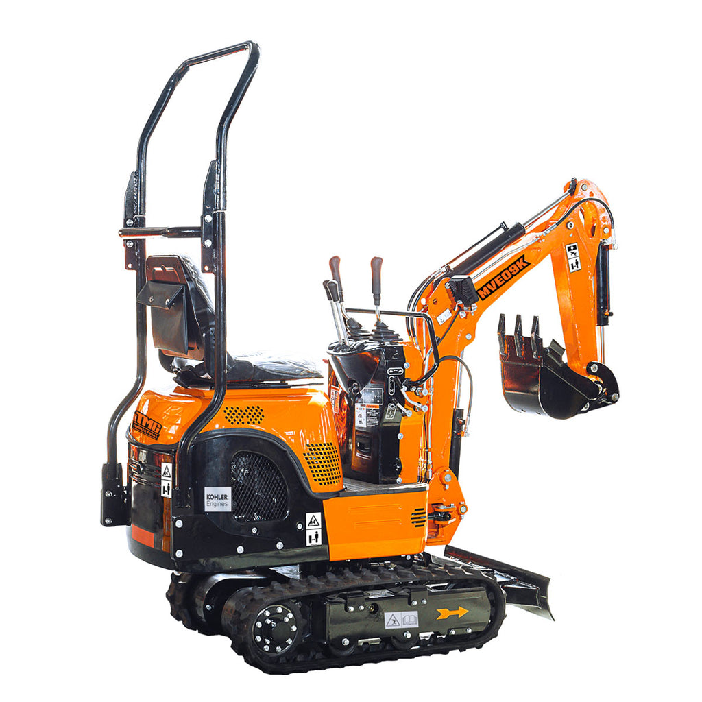 TMG Industrial Kohler Powered Mini Compact Excavator, Eaton Hydraulic Motor, 360° Rotation, 11" Bucket Included, TMG-MVE09K