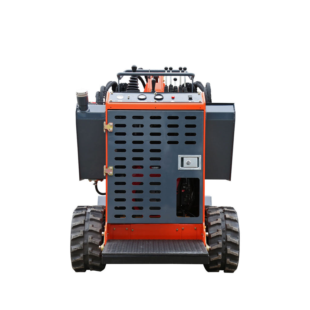 TMG Industrial Stand-On Mini Track Loader, 22 HP Honda Engine, Eaton Hydraulic Motor, Permco Hydraulic Pump, Italian Hydro Control Valve, Joystick Controls, 750 lb Load Capacity, Smooth Bucket Included, TMG-MVL22H