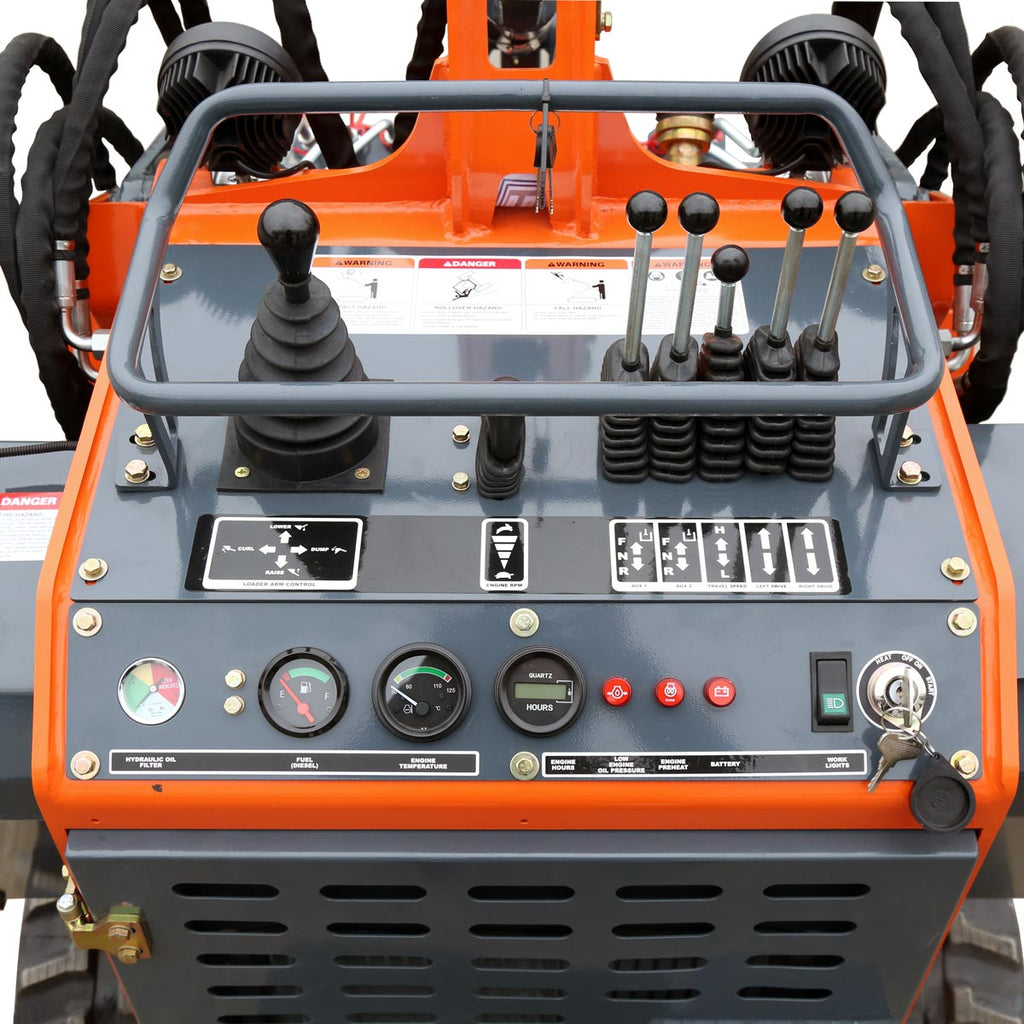 TMG Industrial Stand-On Mini Track Loader, 22 HP Honda Engine, Eaton Hydraulic Motor, Permco Hydraulic Pump, Italian Hydro Control Valve, Joystick Controls, 750 lb Load Capacity, Smooth Bucket Included, TMG-MVL22H