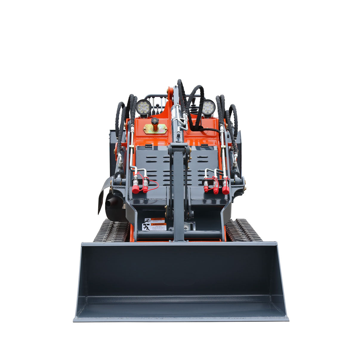 TMG Industrial Stand-On Mini Track Loader, 25 HP Perkins Diesel Engine, Eaton Hydraulic Motor, Permco Hydraulic Pump, Italian Hydro Control Valve, Joystick Controls, 750 lb Load Capacity, Smooth Bucket Included, TMG-MVL25P