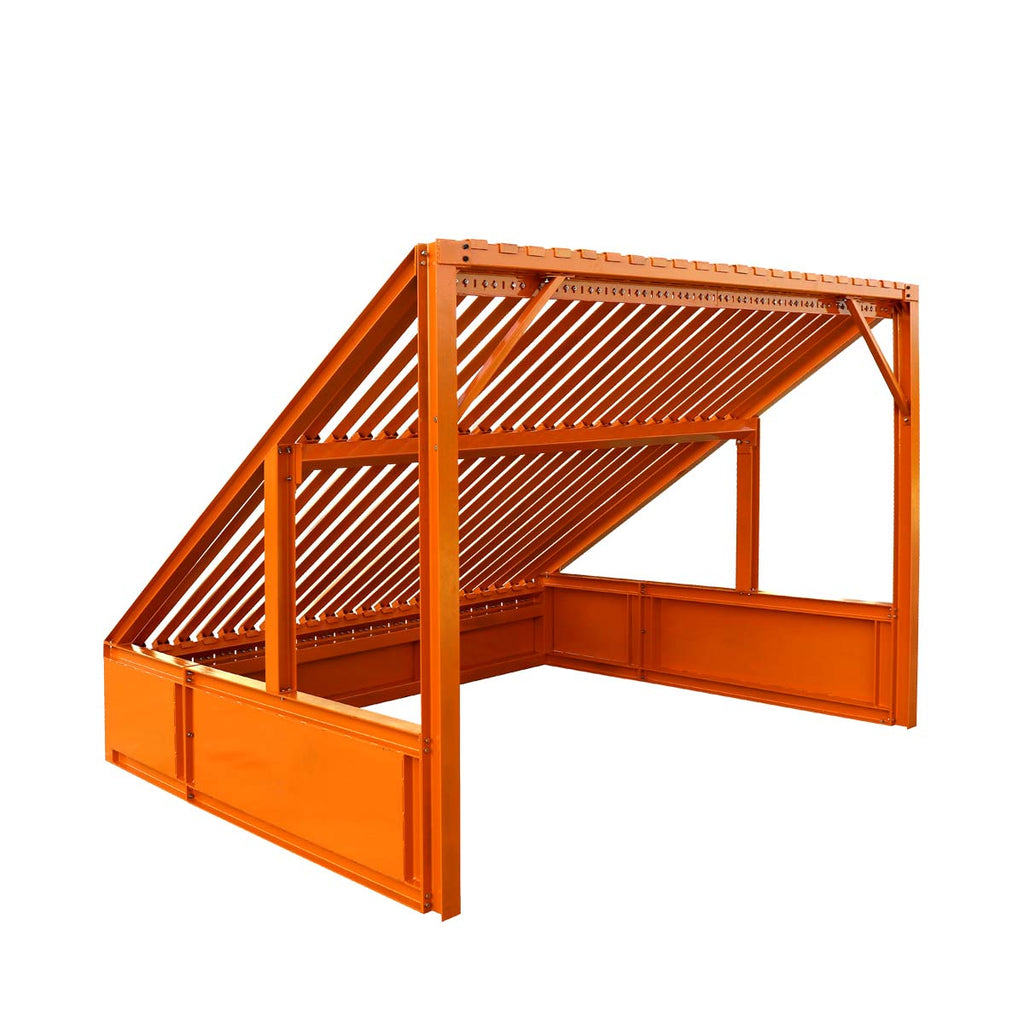 TMG Industrial 12’ Heavy Duty Static Grizzly Rock Screen, Adjustable Bolt-On Deck Bars, 4” x 4” I-Beams, 5000 lb Load Capacity, TMG-RS12