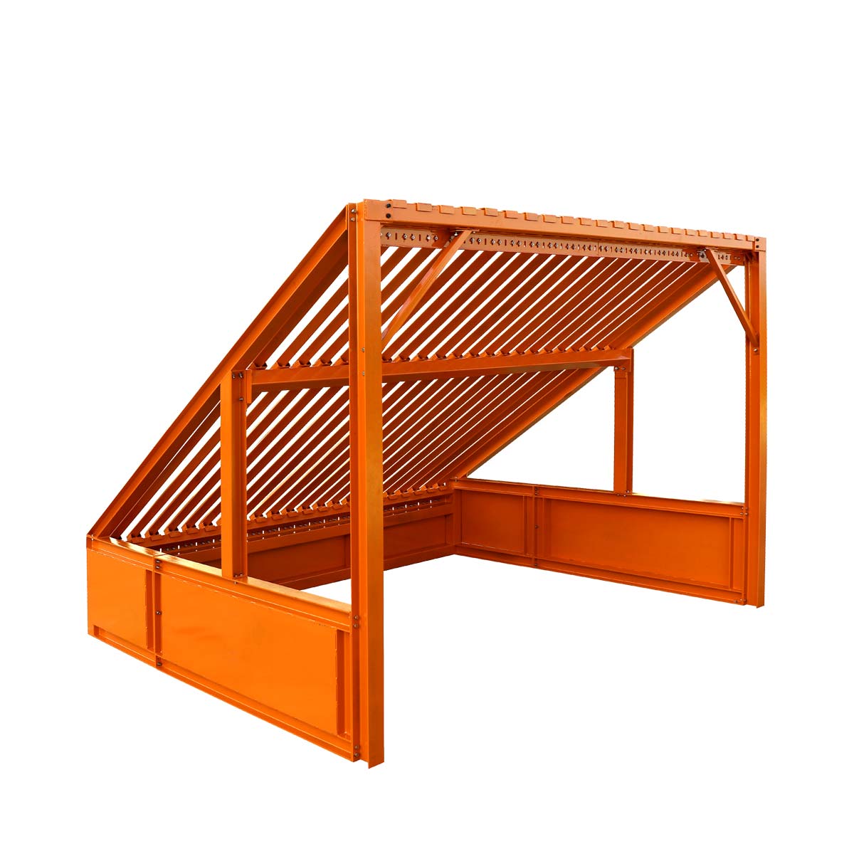 TMG Industrial 12’ Heavy Duty Static Grizzly Rock Screen, Adjustable Bolt-On Deck Bars, 4” x 4” I-Beams, 5000 lb Load Capacity, TMG-RS12