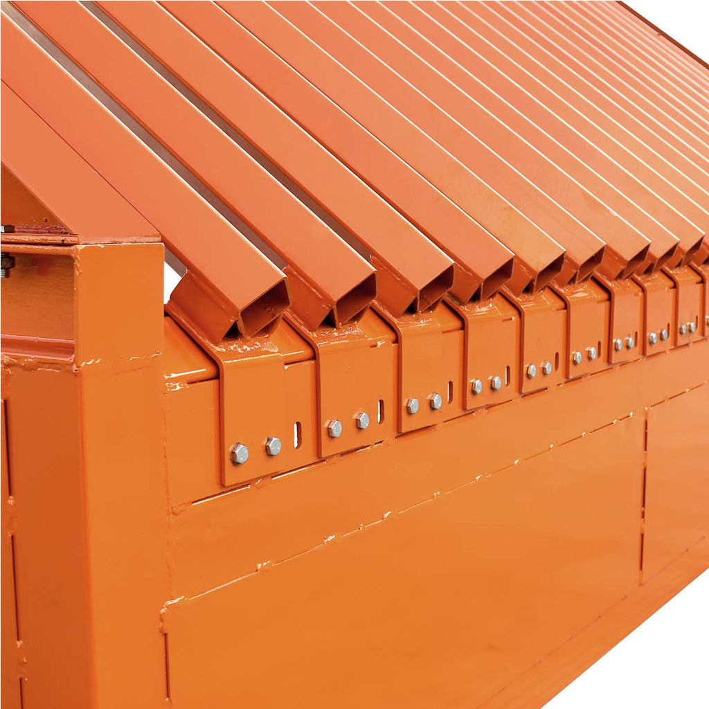 TMG Industrial 12’ Heavy Duty Static Grizzly Rock Screen, Adjustable Bolt-On Deck Bars, 4” x 4” I-Beams, 5000 lb Load Capacity, TMG-RS12