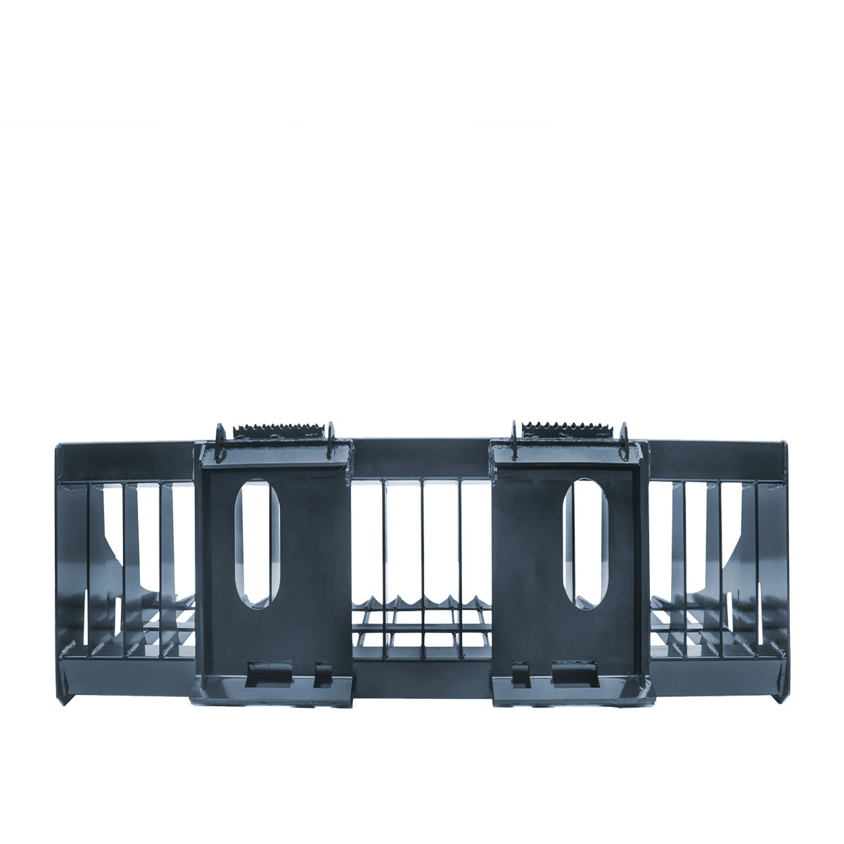 TMG Industrial 84” Skid Steer Rock Skeleton Bucket Attachment, Solid Steel, Universal Mount, 4” Tine Spacing, 45-70 HP, TMG-SB84