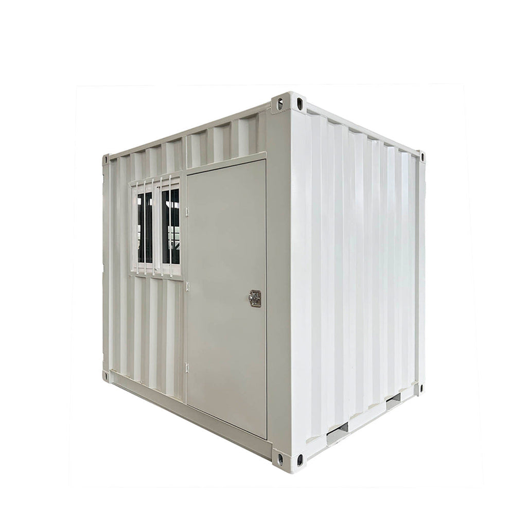 TMG Industrial 9' Site Storage Steel Container, Bi-parting Front Door, Side Entry Man Door, Security Bar Window, TMG-SC09