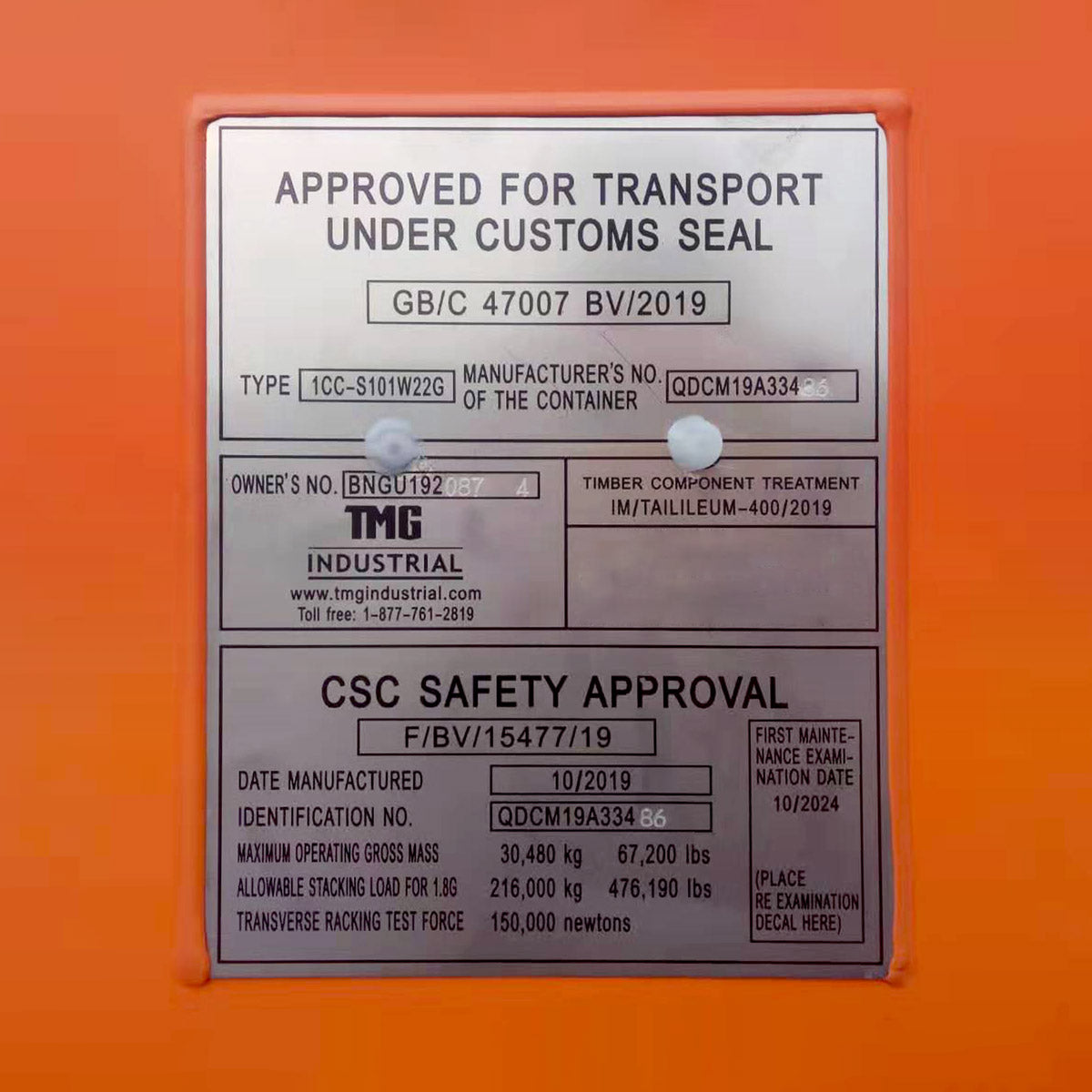 TMG-SC20 20’ One-Way Shipping Container