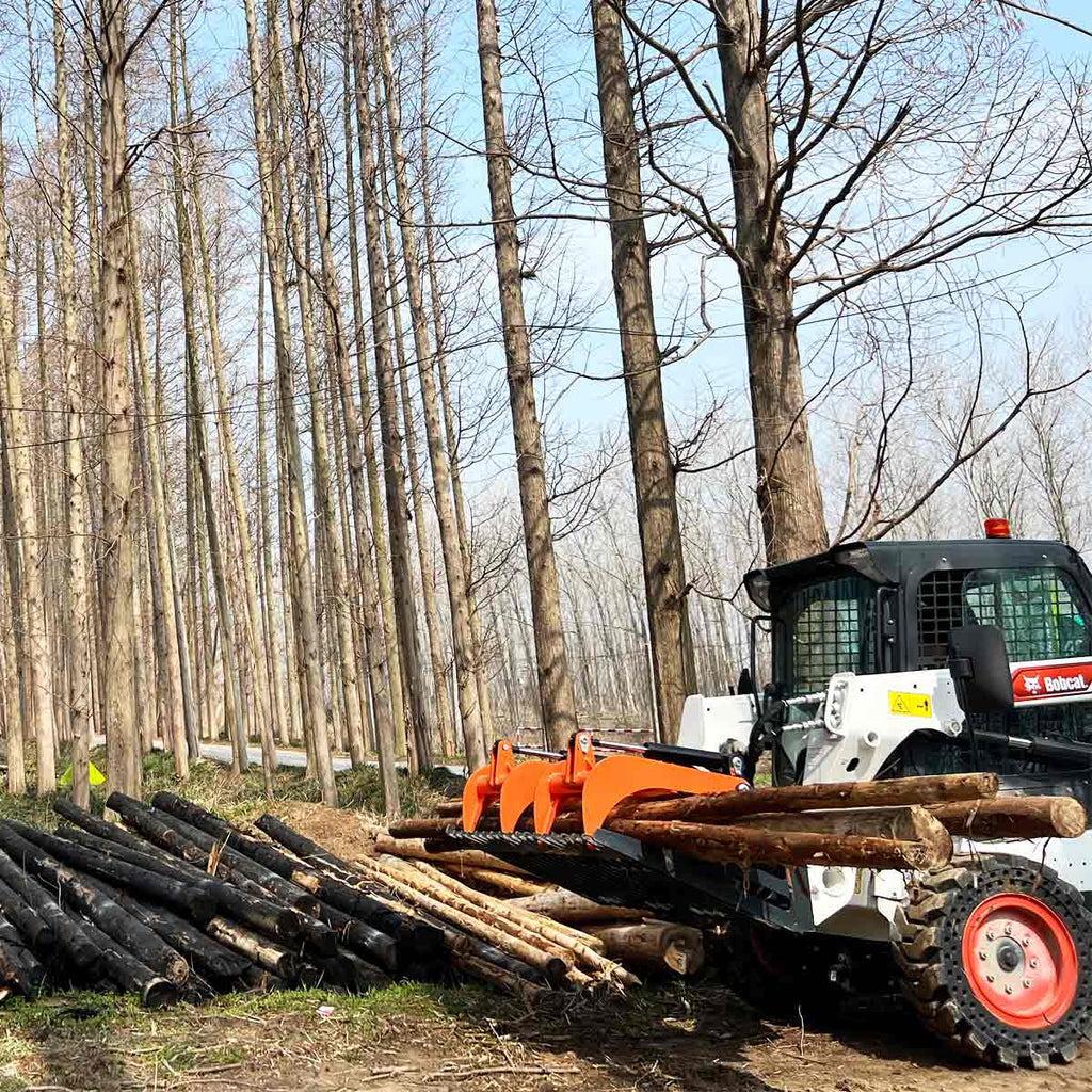 TMG Industrial 72” Skid Steer Skeleton Grapple Attachment, Universal Mount, 34” Arm Opening, 3” Tine Spacing, 2600 lb Weight Capacity, TMG-SG73